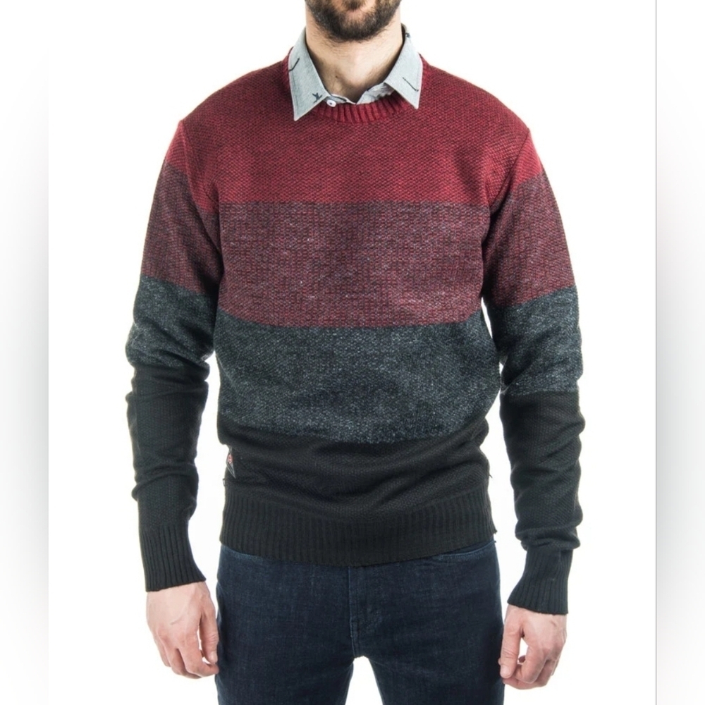 Point Zero Men's Colorblock Knit Semi-fitted Sweater Size XXL